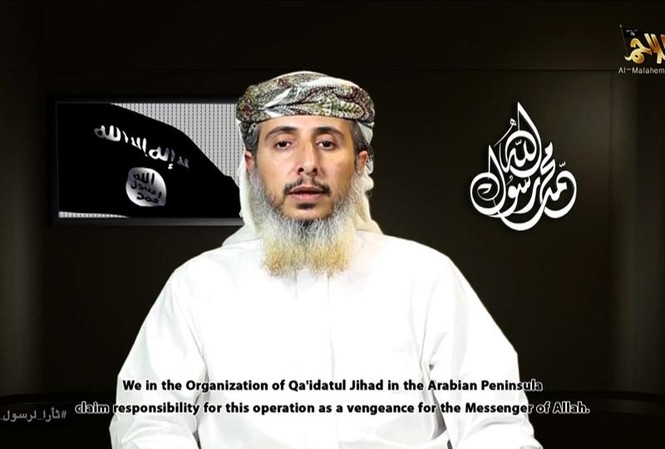 Al-Qaeda tại Yemen tuyên bố Pháp là 'kẻ thù số 1' Al-Qaeda tại bán đảo Arập (AQAP) nhận trách nhiệm vụ tấn công tuần báo châm biếm Pháp Charlie Hebdo