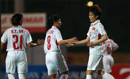 Tuyển nữ Việt Nam thắng trận thứ 3 liên tiếp ở Asian Cup Tuyển nữ Việt Nam ngược dòng thắng Iran 6-1. Ảnh: Vnexpress
