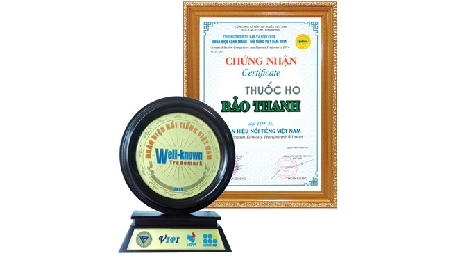 Nhãn hiệu nổi tiếng 2014 có sự góp mặt của Thuốc ho đông dược Bảo Thanh Nhãn hiệu nổi tiếng 2014 có sự góp mặt của Thuốc ho đông dược Bảo Thanh