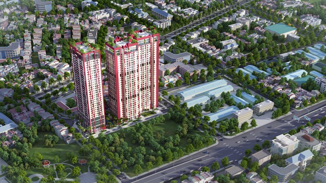Bất động sản cao cấp phía Tây Hà Nội đang dẫn đầu thị trường Phối cảnh tổng thể dự án Hanoi Paragon.