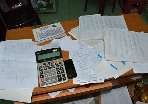 Ghi tiền đánh đề hơn 4 tỷ đồng trong một tháng Tang vật được công an thu giữ. Ảnh: N.P