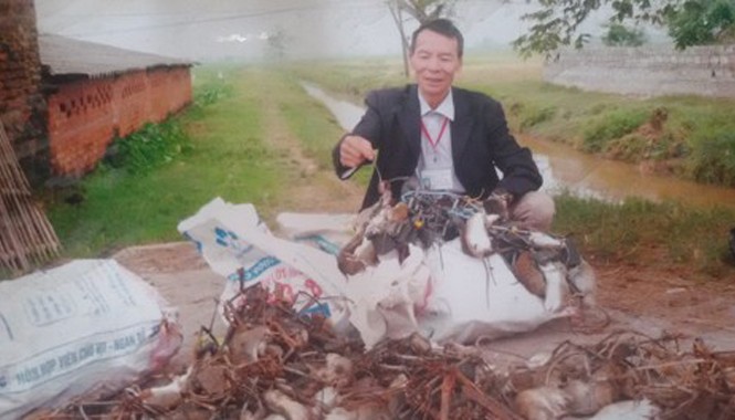 'Vua diệt chuột' và sáng kiến độc nhất vô nhị Thành quả mà ông Thiều đạt được trong một lần diệt chuột.