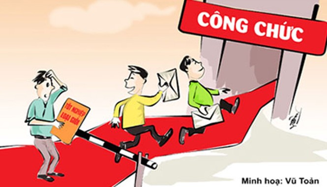 Báo cáo Thủ tướng việc xử lý thi tuyển công chức ở Bộ Công thương Tranh minh họa: Vũ Toản.