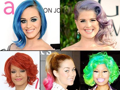 Những mái tóc cầu vồng bảy sắc ở Hollywood Những mái tóc rực rỡ bảy sắc cầu vòng tại Hollywood.