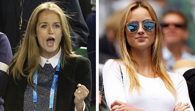 Sao quần vợt đọ tài, vợ chưa cưới so... nhẫn kim cương Kim Sears và Ester Satorova khoe nhẫn kim cương.