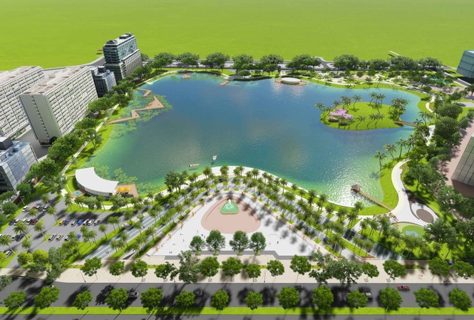 Động thổ công viên hồ điều hòa Phùng Khoang Phối cảnh Công viên hồ điều hòa Phùng Khoang.