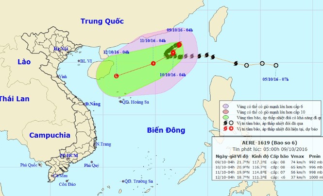 Bão số 6 có khả năng đổi hướng, giật cấp 10-11 Bão số 6 có khả năng đổi hướng, giật cấp 10-11