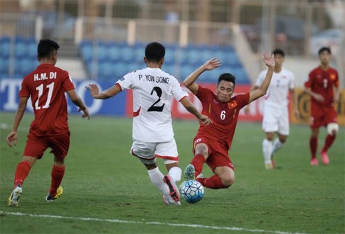 Hạ Triều Tiên tại giải châu Á, HLV U19 Việt Nam nói gì? Xác định tinh thần thi đấu phù hợp và cố gắng hết mình, theo HLV Hoàng Anh Tuấn, là chìa khoá chiến thắng của U19 Việt Nam. Ảnh: AFC.