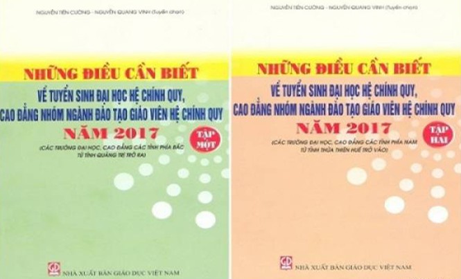 Cẩm nang tuyển sinh đại học in sai: Bộ GD&ĐT nói gì? Cuốn sách bên phải dành cho các tỉnh phía Nam in sai mã ngành một số trường đại học.