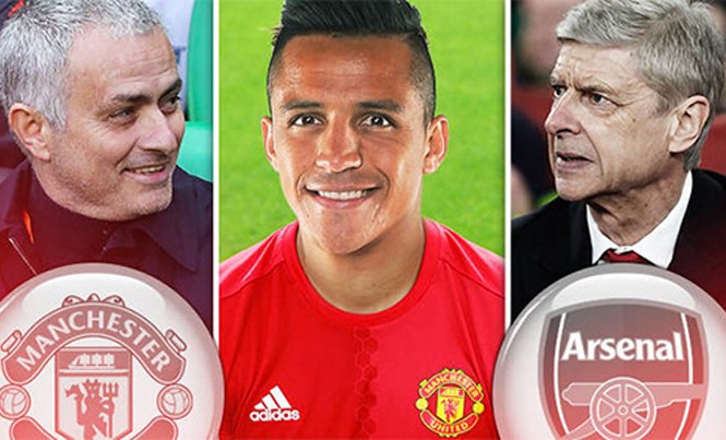 Mourinho gọi điện thuyết phục Sanchez về M.U Alexis trở thành mục tiêu săn đuổi của Man Utd khi Arsenal không đáp ứng yêu cầu về lương của anh. Ảnh: Express.