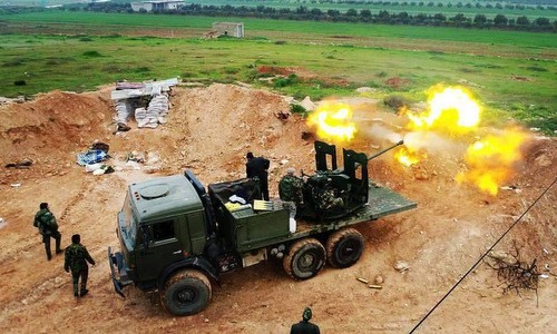 Bản tin 20H: Quân đội Syria nổ súng bắn máy bay do thám Mỹ Pháo phòng không quân đội Syria khai hỏa. Ảnh: Al Masdar News.