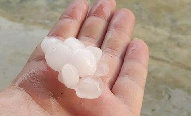Mưa đá, gió lốc 'thổi bay' mái 34 ngôi nhà, trường học Mưa đá tại xã Chiêu Lưu, huyện Kỳ Sơn.