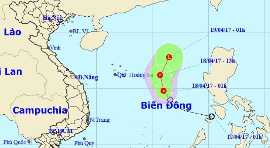 Áp thấp nhiệt đới suy yếu, Hà Nội mưa rào rải rác Vị trí và đường đi của áp thấp nhiệt đới. Nguồn: nchmf.gov.vn.