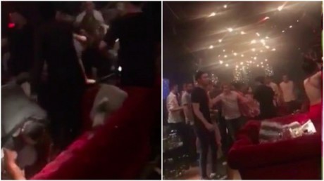Đạo diễn phim King Kong bị hành hung ở quán bar Sài Gòn Cảnh đạo diễn phim Kong bị hành hung tại quán bar tối 9/9. Ảnh cắt từ clip.
