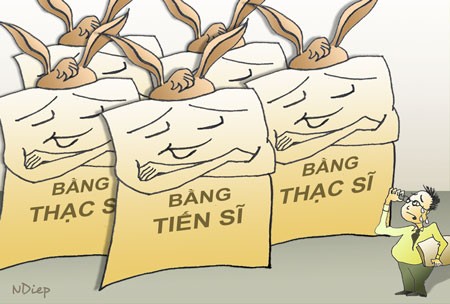 Đã đến lúc dẹp “loạn” tiến sĩ chốn quan trường? (Minh họa: Ngọc Diệp)