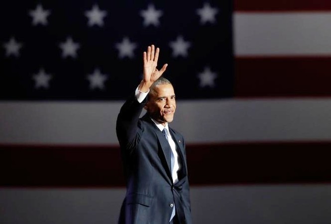 Bài phát biểu đầy xúc động của ông Obama Ảnh: Reuters.