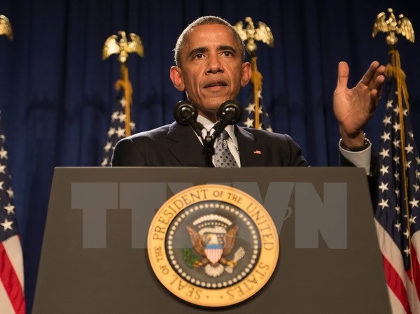 Bản tin 14H: Ông Obama muốn tăng mạnh ngân sách chi tiêu Tổng thống Mỹ Barack Obama phát biểu trước các nghị sỹ đảng Dân chủ tại thành phố Philadelphia ngày 30/1. Nguồn: AFP/TTXVN