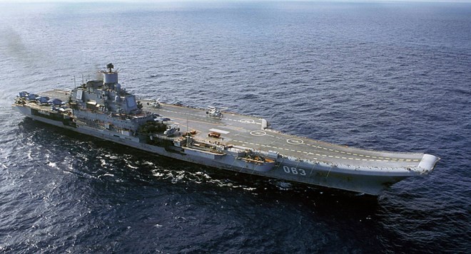 Bản tin 20H: Hải quân Nga sẽ 'phủ' khắp các đại dương năm 2017 Tàu sân bay Admiral Kuznetsov. (Nguồn: AP)