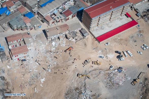Căn nhà nổ lớn trong đêm, 9 người thiệt mạng Hiện trường vụ nổ. Ảnh: Tân Hoa Xã