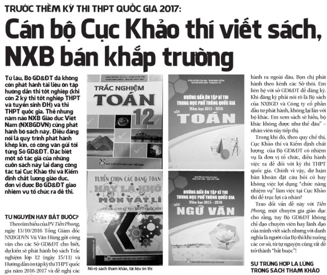 Tin mới vụ 'cán bộ Cục Khảo thí viết sách, NXB bán khắp trường' - ảnh 2