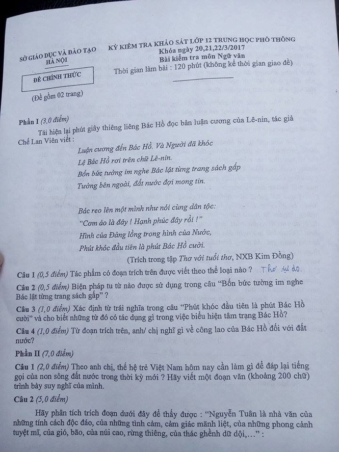 TS Trịnh Thu Tuyết: Đề thi thử Văn lớp 12 không ấn tượng - ảnh 1