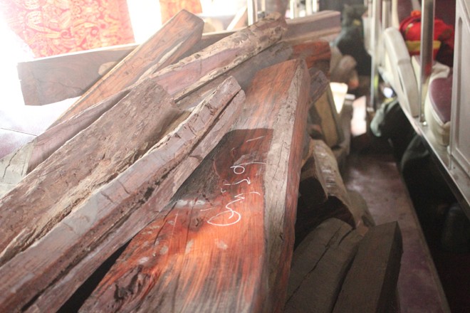 Cảnh sát, kiểm lâm phá ngăn bí mật giấu gỗ lậu trên xe khách - ảnh 6