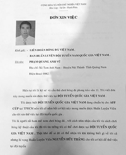 Cầu thủ nghiệp dư xin thử việc ở tuyển Việt Nam - ảnh 1
