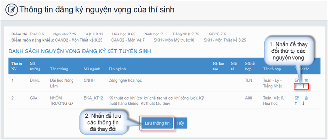 Xét tuyển ĐH: Hướng dẫn thao tác thay đổi nguyện vọng trên online và mẫu giấy - ảnh 7
