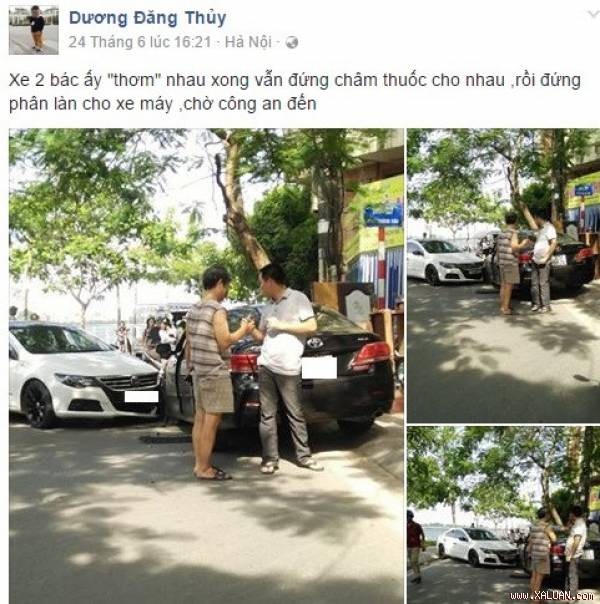 Hành xử văn minh, hai người đàn ông va xe được dân mạng khen ngợi hết lời - ảnh 1