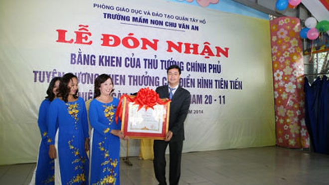 Trường MN Chu Văn An đón nhận bằng khen của Thủ Tướng Chính Phủ - ảnh 3