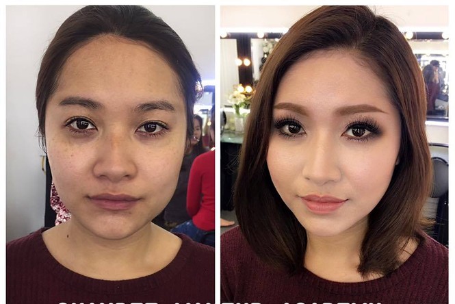 Giật mình nhan sắc thiếu nữ trước và sau trang điểm - ảnh 14