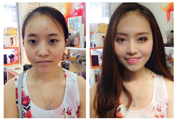 Giật mình nhan sắc thiếu nữ trước và sau trang điểm - ảnh 3