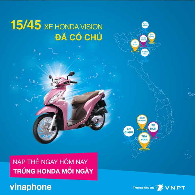 15 khách hàng VinaPhone bất ngờ được nhận Honda Vision phiên bản 2016 - ảnh 1