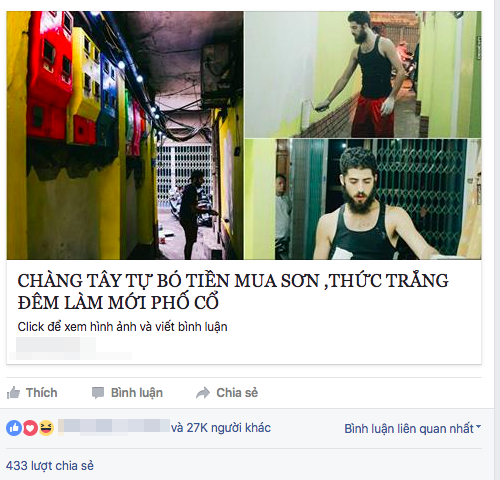 Chàng trai Mỹ “thay áo mới” cho những bức tường cũ kĩ ở Hà Nội - ảnh 1