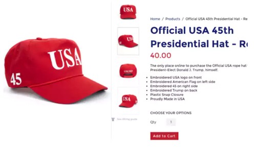 Ông Trump tung ra mẫu mũ mới giá 40 USD - ảnh 1