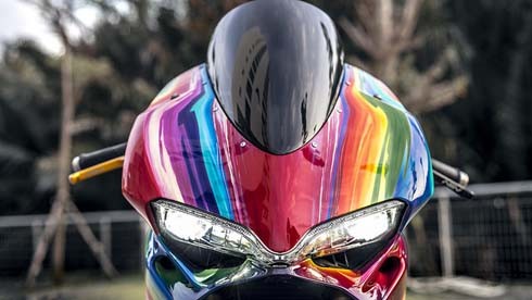 Ducati 899 Panigale 'độ' cầu vồng 7 sắc tại Việt Nam - ảnh 5