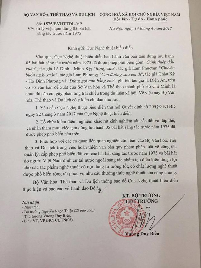 ca khúc bị cấm - ảnh 1