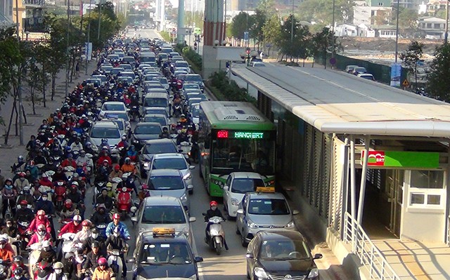 xe buýt nhanh, xe brt, kim mã, yên nghĩa, làn đường riêng, csgt - ảnh 1