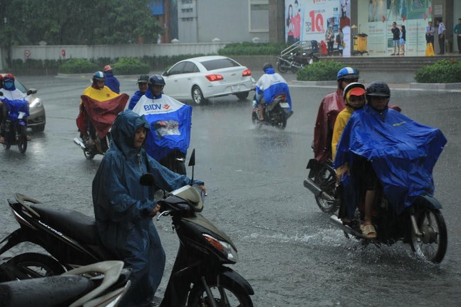 Người dân Sài Gòn lại bì bõm 'vượt lũ' sau mưa lớn - ảnh 1