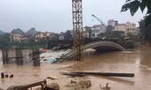 Lạng Sơn: Cận cảnh cầu Kỳ Cùng đang xây dở bị lũ to đe dọa