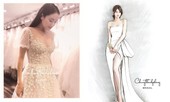 Hé lộ váy cưới khoe vai trần và chân dài gợi cảm của Nhã Phương