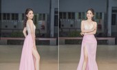 Á hậu Phương Nga khoe chân dài nõn nà với váy xuyên thấu
