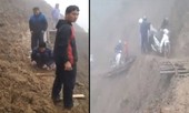 Bất chấp nguy hiểm, thầy cô giáo sửa đường giữa vách núi dựng đứng