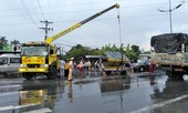 Tông xe liên hoàn trên đường dẫn cao tốc TP.HCM - Trung Lương