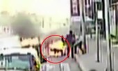 Clip: Tài xế xe buýt cứu người lái xe ba gác bị lửa thiêu sống kịch tính như phi