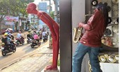 Bất ngờ gặp phiên bản 'Người đàn ông cúi chào' tại TPHCM