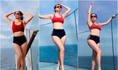 Mỹ Lệ khoe body gợi cảm với áo tắm ở tuổi U50