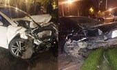 Hai xe ô tô đâm nhau kinh hoàng trong đêm, 3 người bị thương