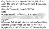 Phó Giám đốc Công an Thái Nguyên bác thông tin Thượng uý Nguyễn Xô Việt là con trai mình