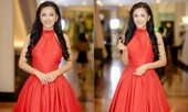 Mai Phương Thuý diện váy đỏ rực như công chúa dự dạ tiệc từ thiện